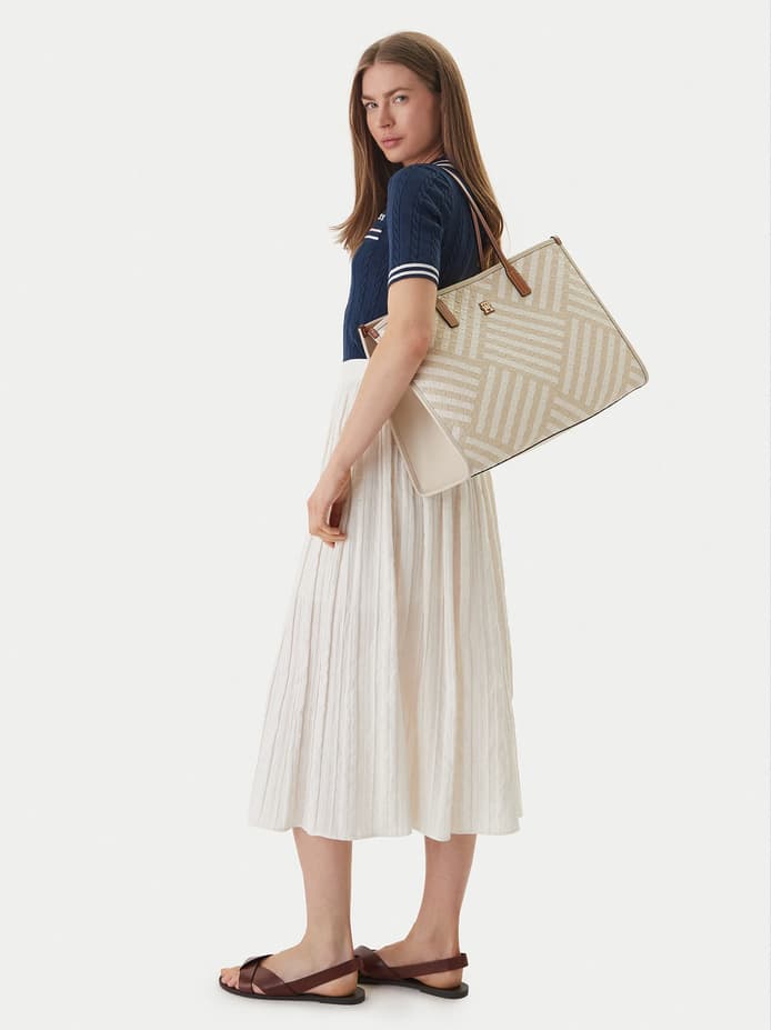 Γυναικεία TH City Tote Τσάντα Μπεζ Tommy Hilfiger AW0AW18394-0F4