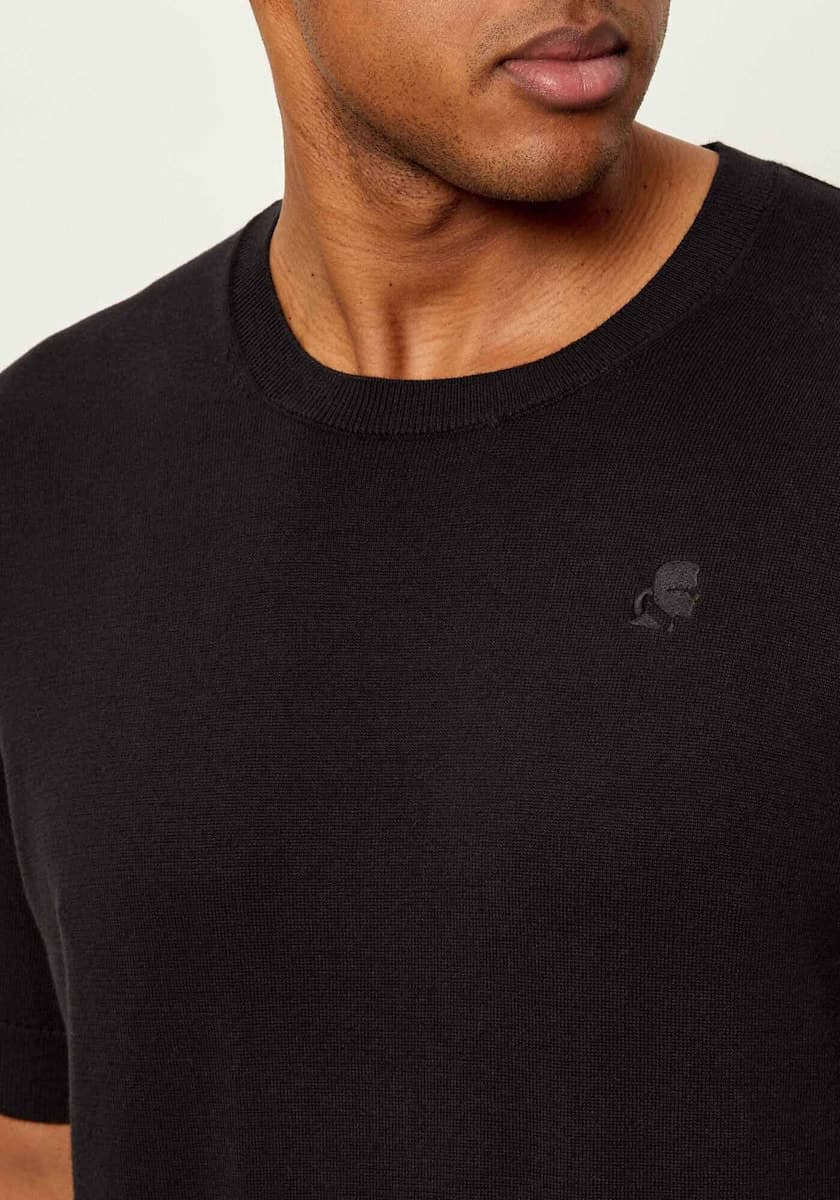 Ανδρικό Πλεκτό T-shirt Μαύρο Karl Lagerfeld 655087 562398-990