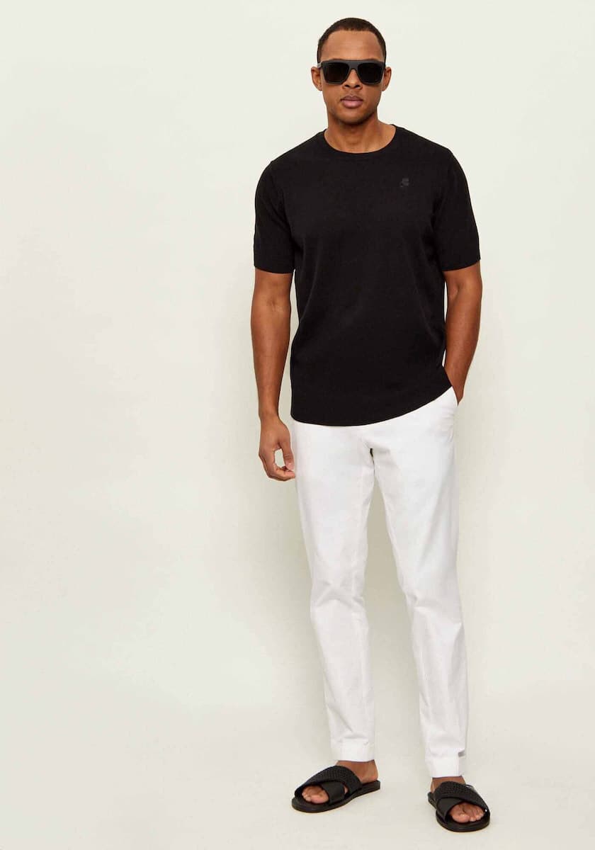 Ανδρικό Πλεκτό T-shirt Μαύρο Karl Lagerfeld 655087 562398-990