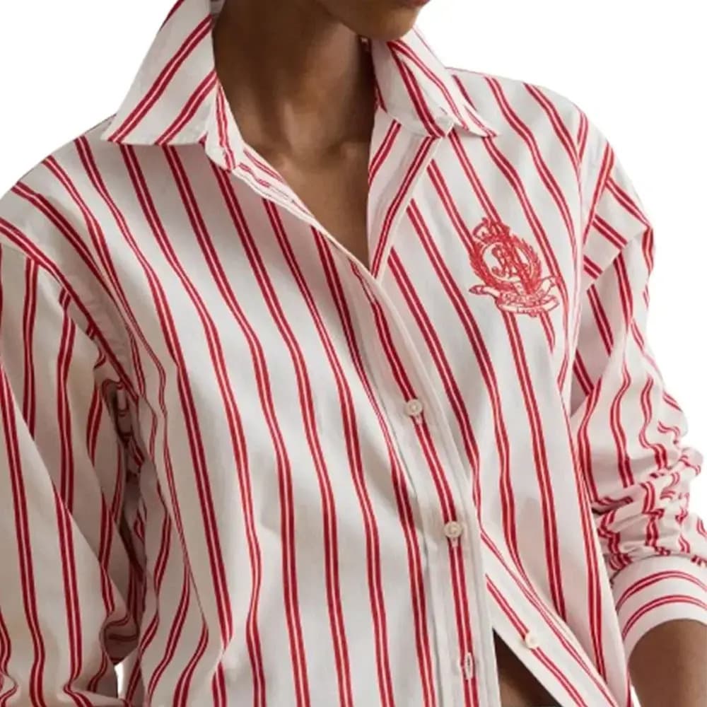 Γυναικείο Ριγέ Πουκάμισο Κόκκινο Ralph Lauren 200P08746002-Red