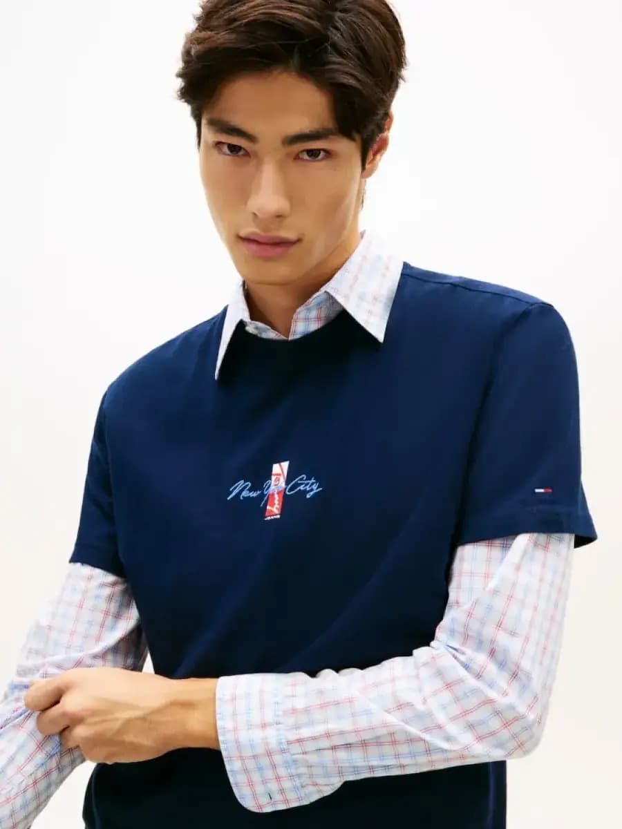 Ανδρικό T-shirt Navy Μπλε Tommy Jeans DM0DM22532-C1G