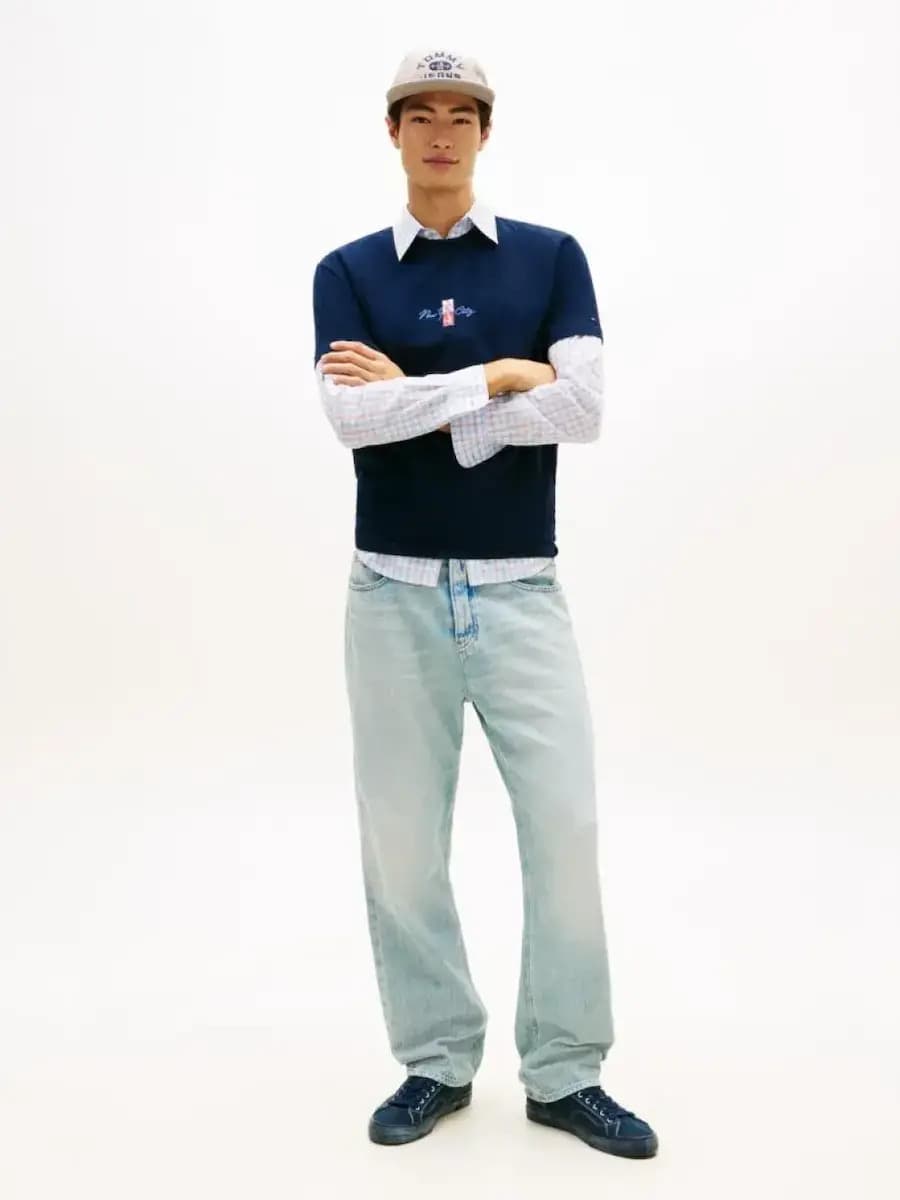 Ανδρικό T-shirt Navy Μπλε Tommy Jeans DM0DM22532-C1G