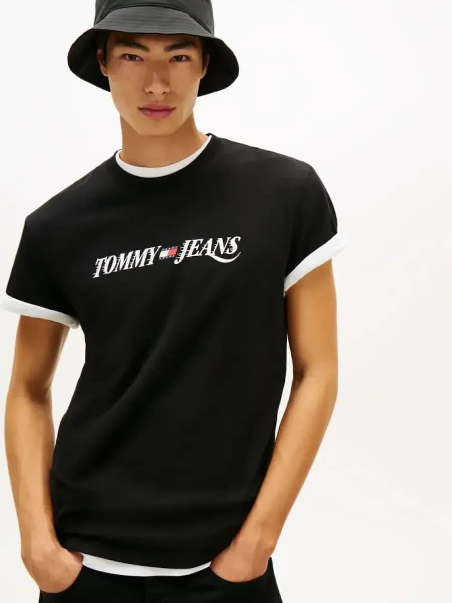 Ανδρικό T-shirt Μαύρο Tommy Jeans DM0DM22548-BDS