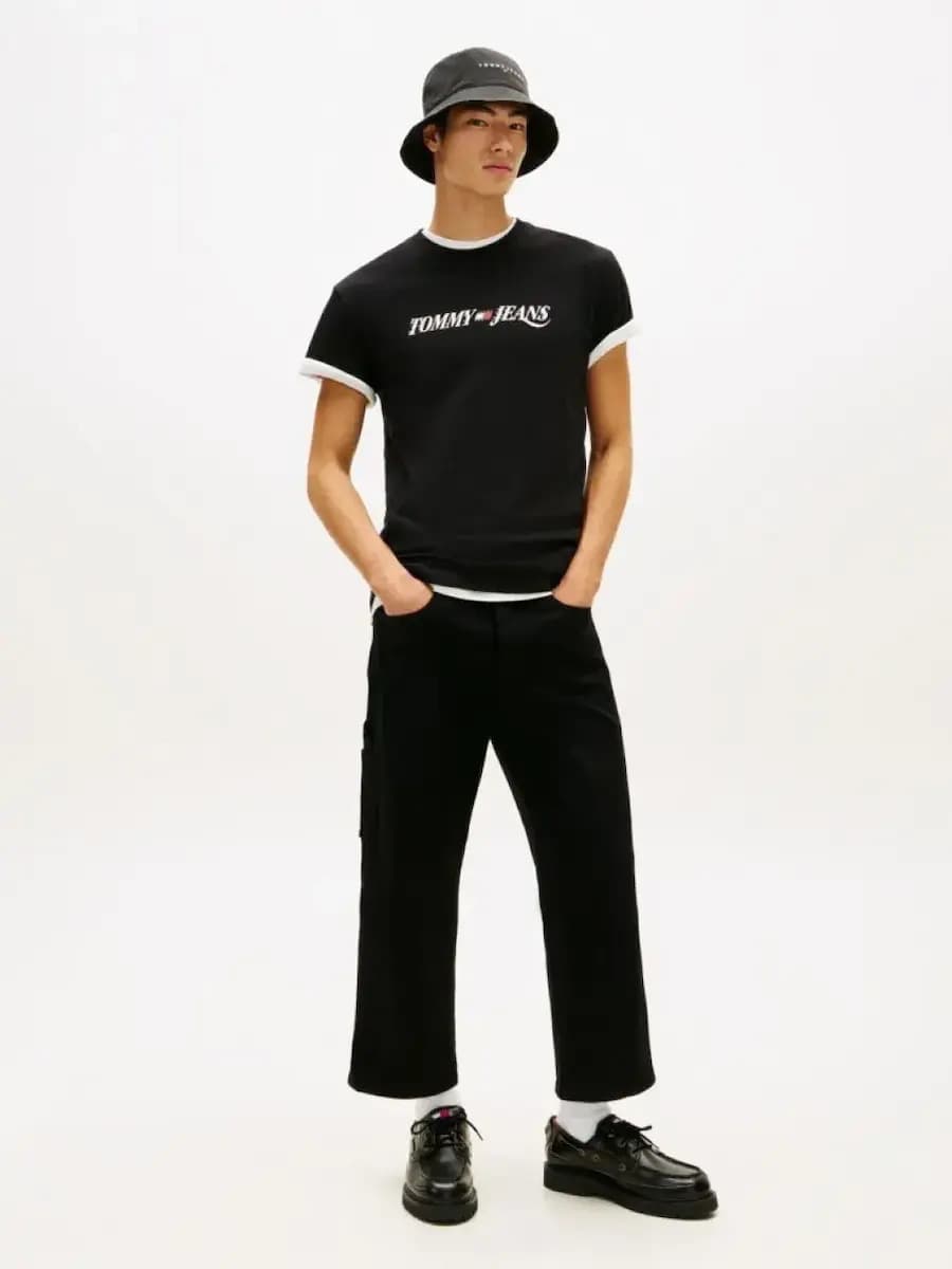 Ανδρικό T-shirt Μαύρο Tommy Jeans DM0DM22548-BDS