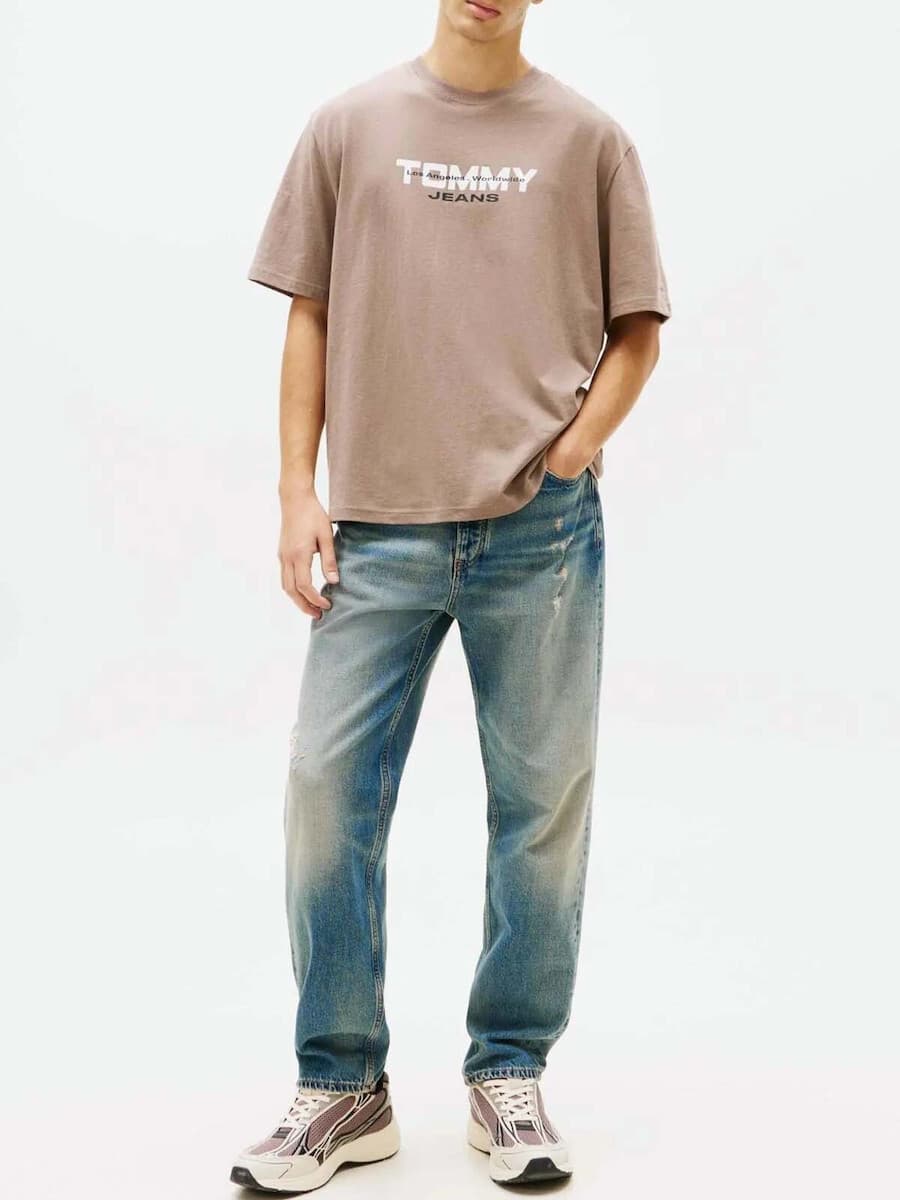 Ανδρικό T-shirt Μπεζ Tommy Jeans DM0DM22550-PKD