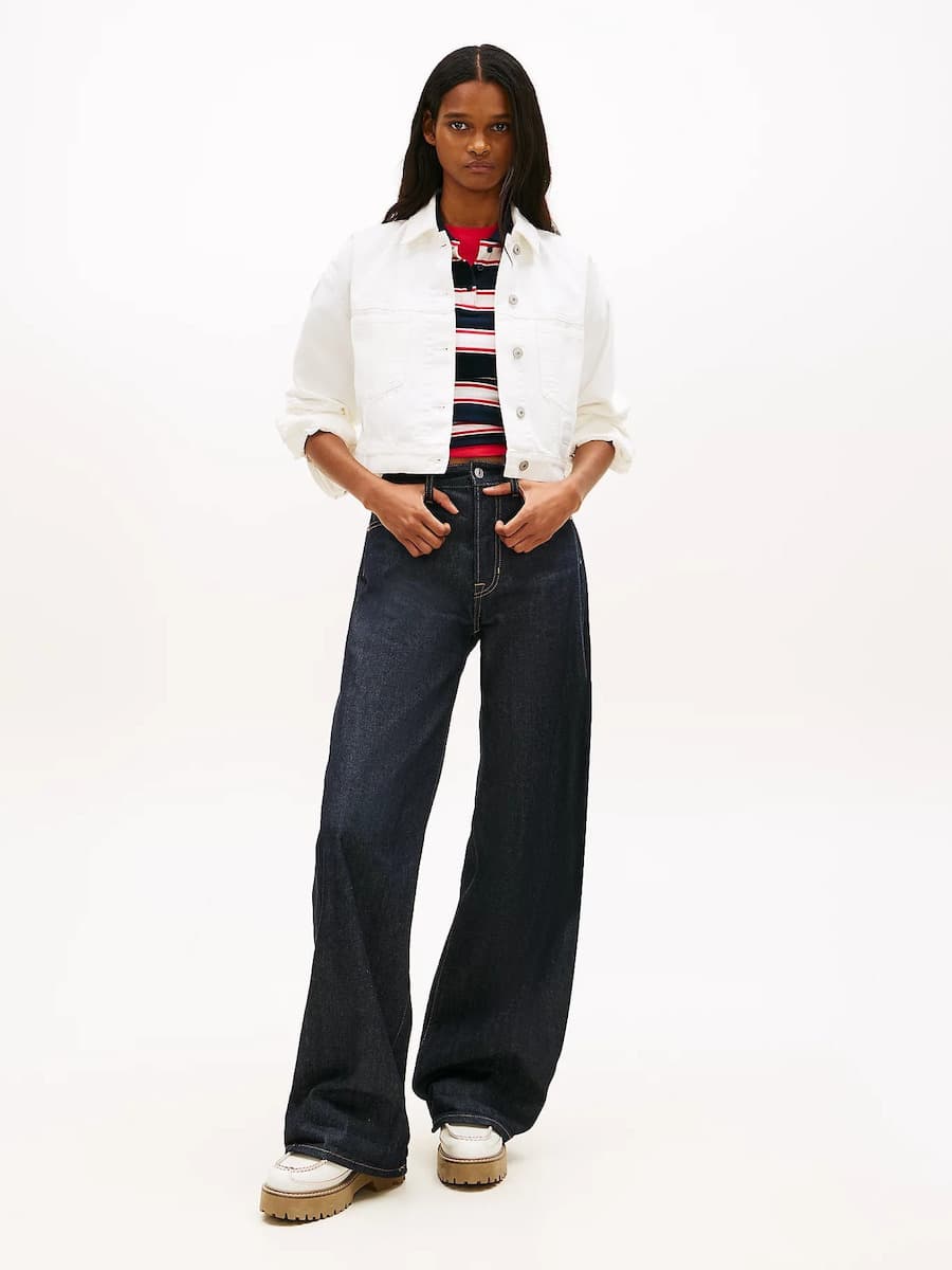 Γυναικείο Oversized Τζιν Μπουφάν Λευκό Tommy Jeans DW0DW21979-1D0