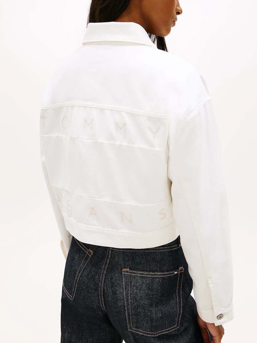 Γυναικείο Oversized Τζιν Μπουφάν Λευκό Tommy Jeans DW0DW21979-1D0