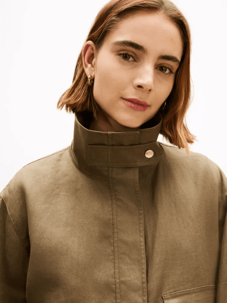 Γυναικείο Λινό Μπουφάν Λαδί Tommy Hilfiger WW0WW48616-RBU