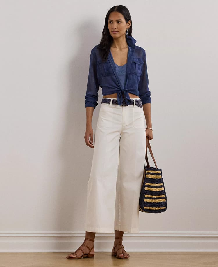 Γυναικείο Παντελόνι Λευκό Ralph Lauren 200973689001-White