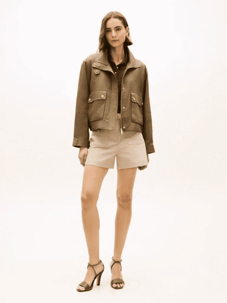 Γυναικείο Λινό Μπουφάν Λαδί Tommy Hilfiger WW0WW48616-RBU