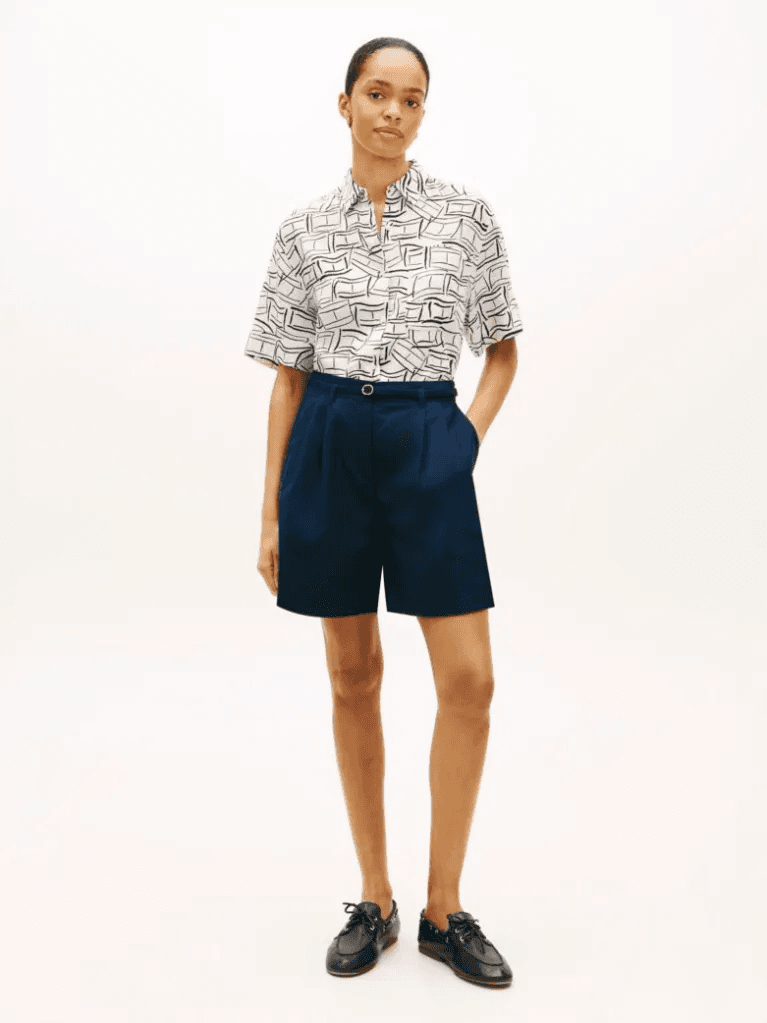 Γυναικείο Κοντομάνικο Πουκάμισο Εκρού Tommy Hilfiger WW0WW48925-0LC