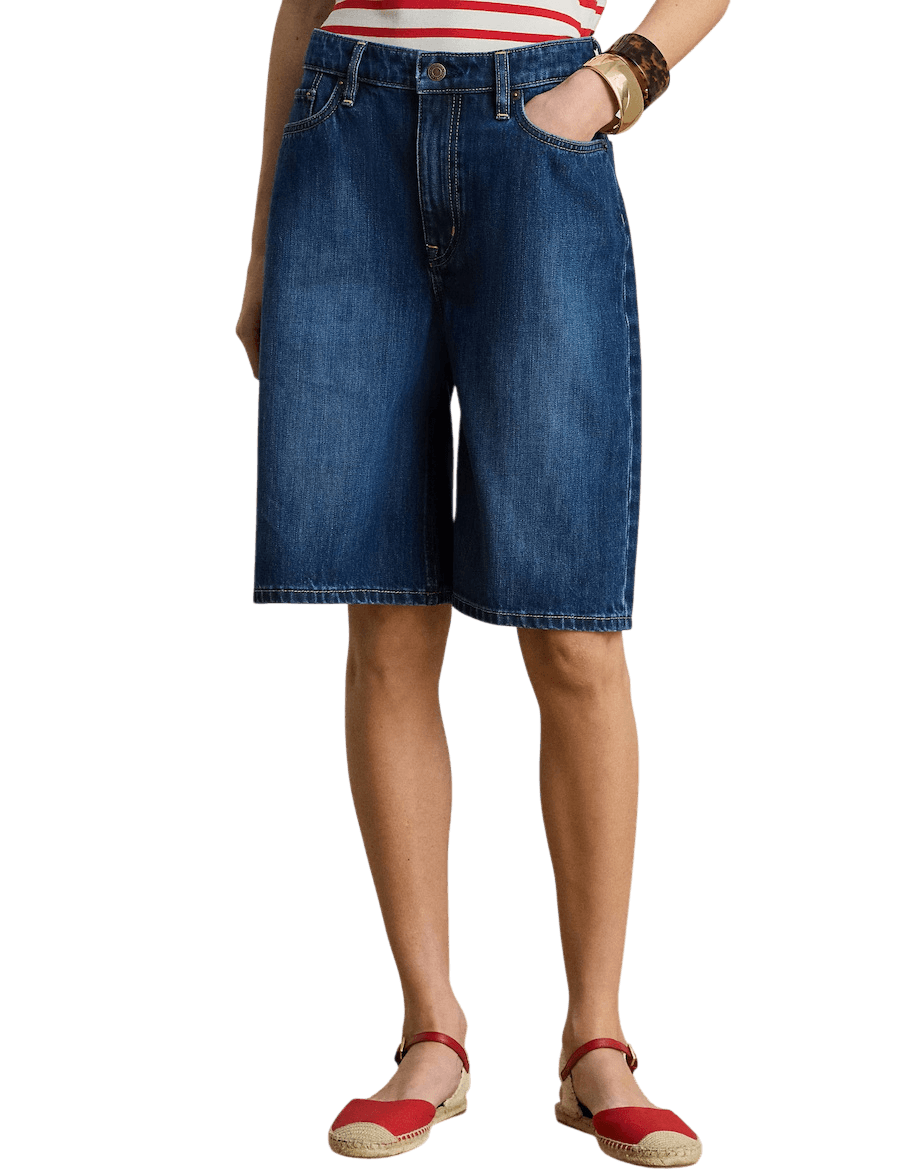 Γυναικεία Τζιν Βερμούδα Navy Μπλε Ralph Lauren 200P13594001-Blue