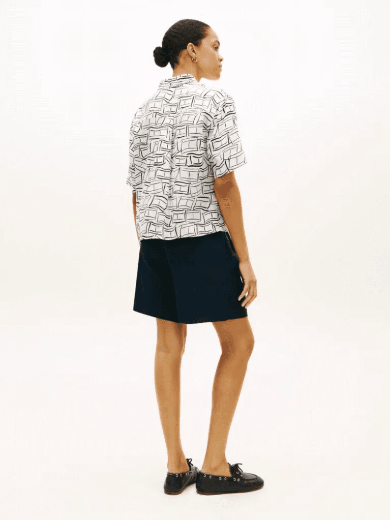 Γυναικείο Κοντομάνικο Πουκάμισο Εκρού Tommy Hilfiger WW0WW48925-0LC