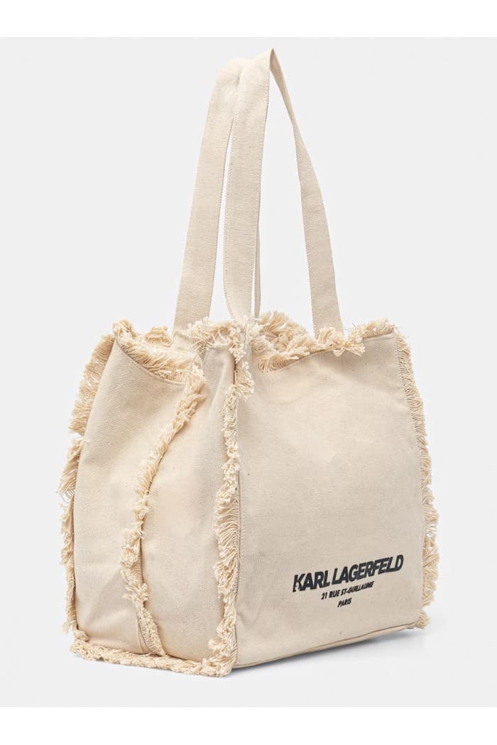 Γυναικεία K/Rsg Fringes Tote Τσάντα Εκρού Karl Lagerfeld B2W50021-106 NATURAL