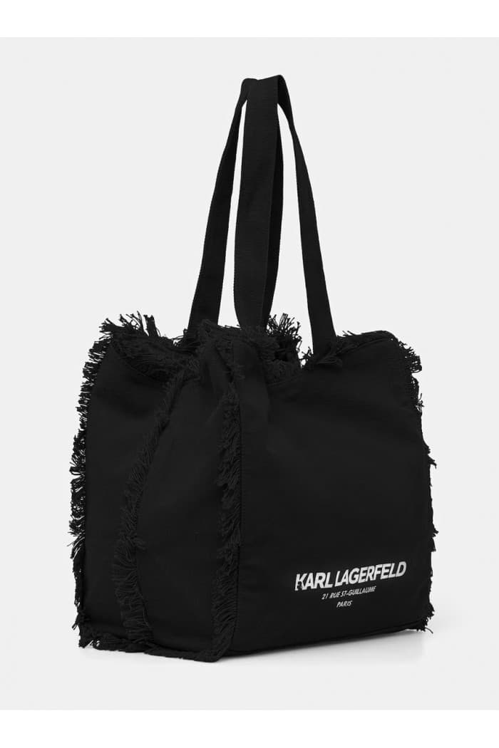 Γυναικεία K/Rsg Fringes Tote Τσάντα Μαύρη Karl Lagerfeld B2W50021-999 BLACK