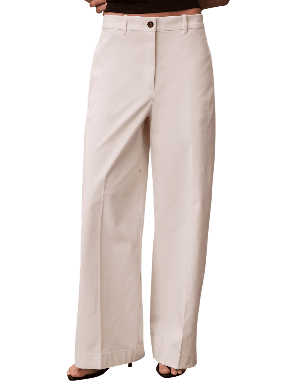 Γυναικείο Baggy Παντελόνι Εκρού Calvin Klein LV047F621G-YAS