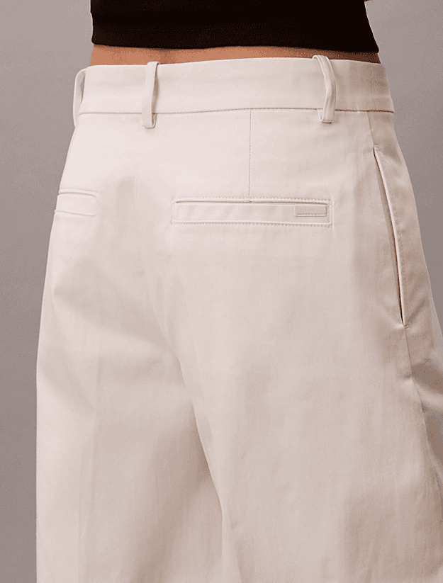 Γυναικείο Baggy Παντελόνι Εκρού Calvin Klein LV047F621G-YAS