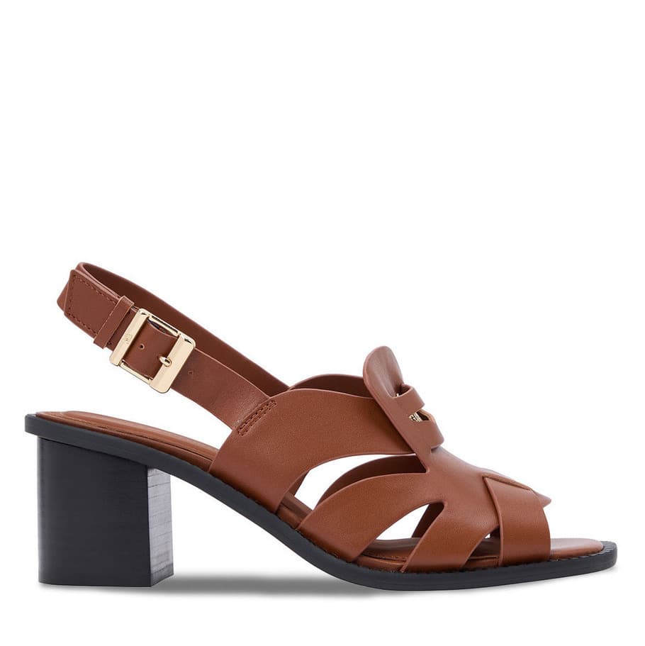 Γυναικεία Δερμάτινα Πέδιλα Καφέ Tommy Hilfiger FW0FW09135-GP4