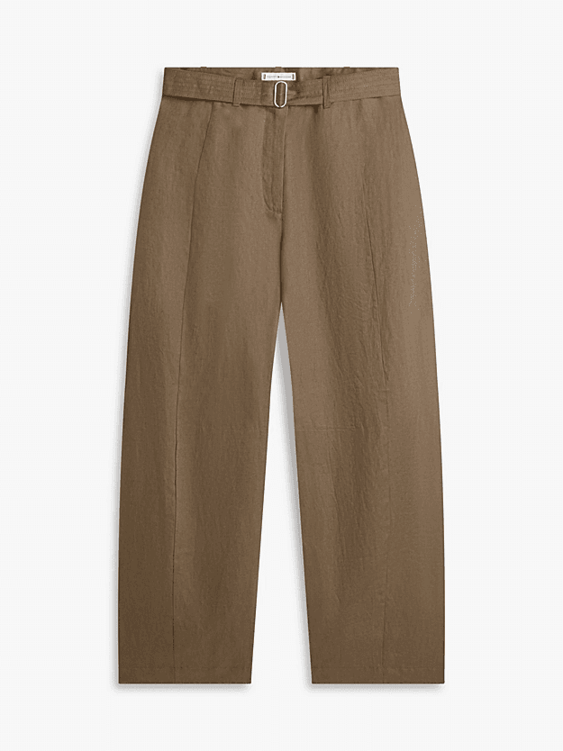 Γυναικείο Λινό Παντελόνι Λαδί Tommy Hilfiger WW0WW49658-RBU