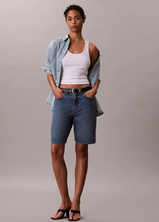 Γυναικεία Τζιν Βερμούδα Μπλε Calvin Klein LV047F674G-21R