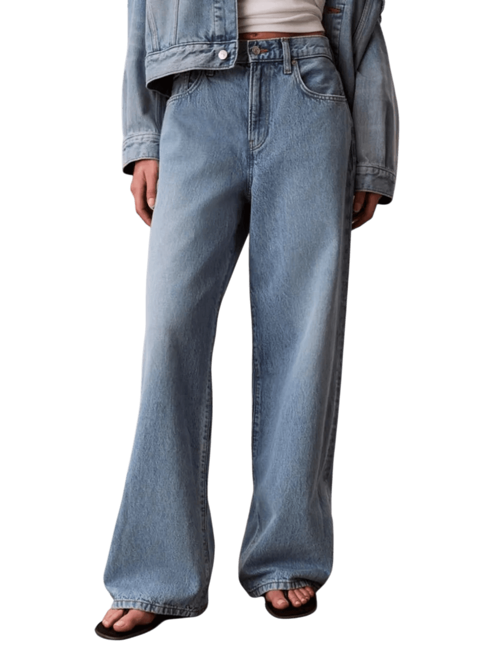 CALVIN KLEIN THE WIDE LEG SAGE STONE LV047F662G-RJKRG DenimLightBlue