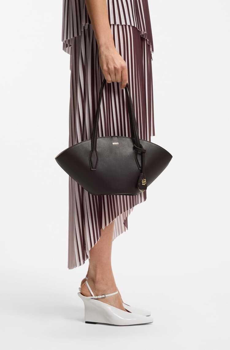 Γυναικεία Δερμάτινη Numah Chapelier Tote Τσάντα Καφέ BOSS 50563842-207