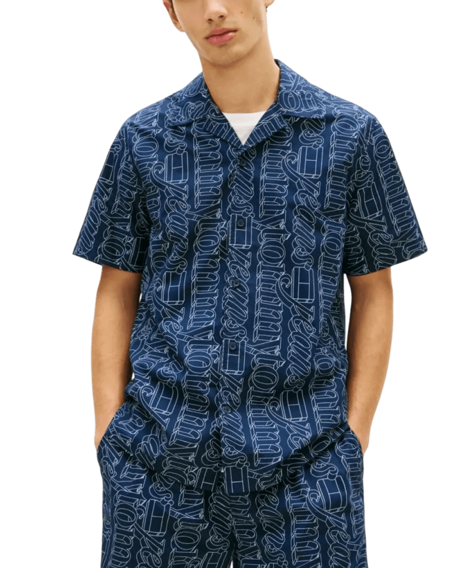 Ανδρικό Κοντομάνικο Πουκάμισο Navy Μπλε Tommy Jeans DM0DM22792-C1G