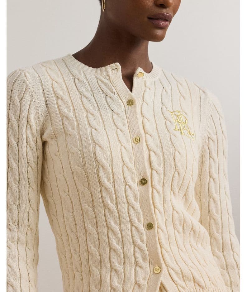 Γυναικεία Ralhan Πλεκτή Ζακέτα Εκρού Ralph Lauren 200932225001-Natural