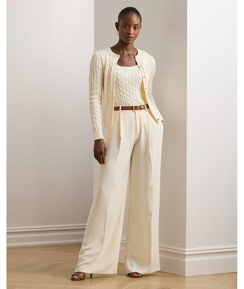 Γυναικεία Ralhan Πλεκτή Ζακέτα Εκρού Ralph Lauren 200932225001-Natural