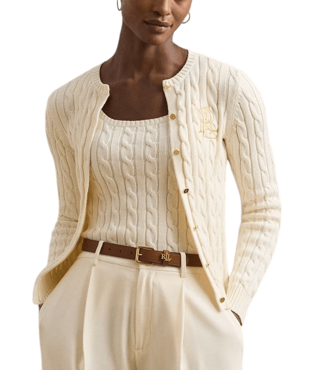 Γυναικεία Ralhan Πλεκτή Ζακέτα Εκρού Ralph Lauren 200932225001-Natural