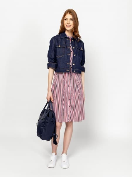 Γυναικείο Nessira Τζιν Μπουφάν Navy Μπλε Heavy Tools T36031-DARK