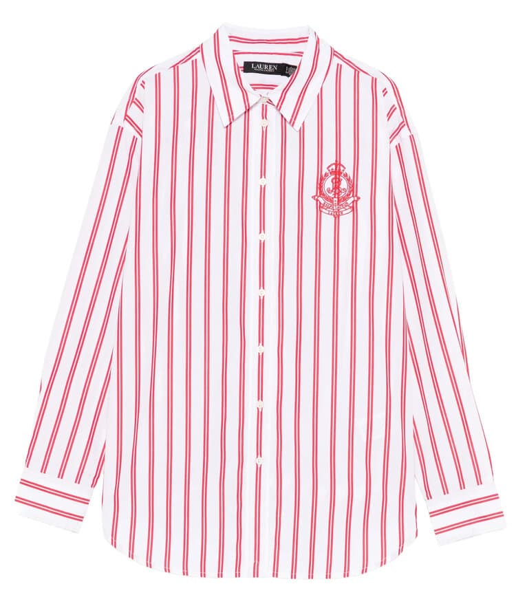 Γυναικείο Ριγέ Πουκάμισο Κόκκινο Ralph Lauren 200P08746002-Red