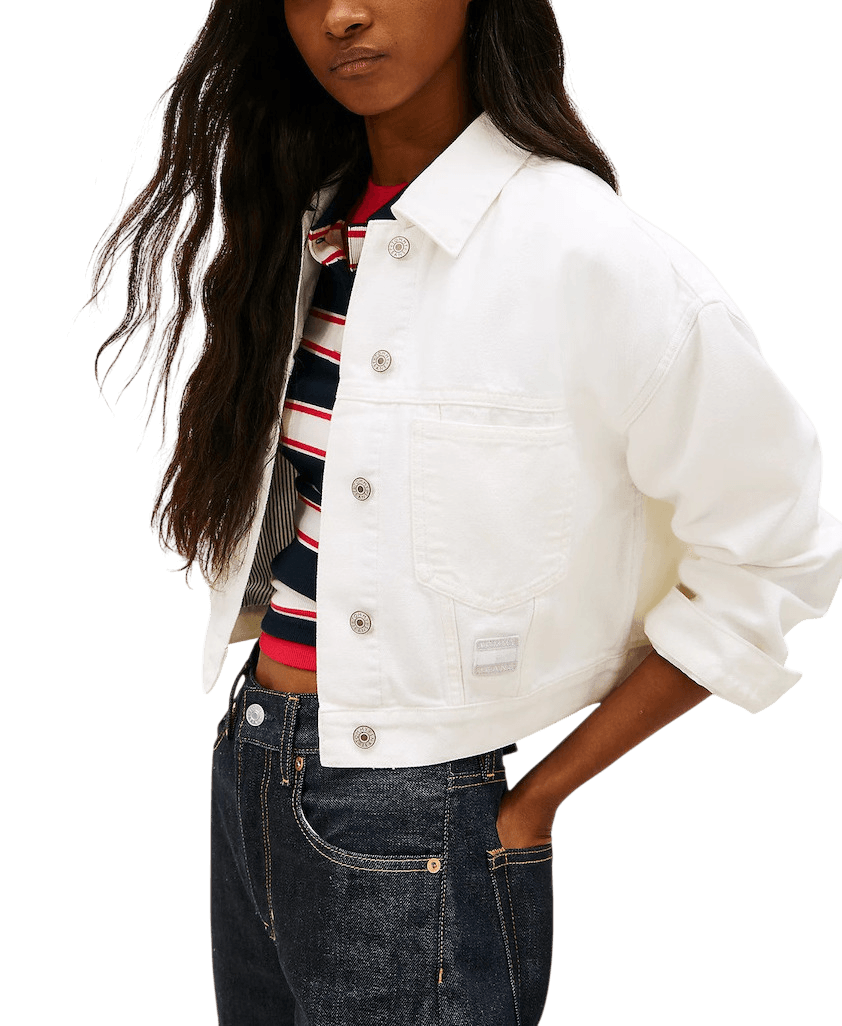 Γυναικείο Oversized Τζιν Μπουφάν Λευκό Tommy Jeans DW0DW21979-1D0