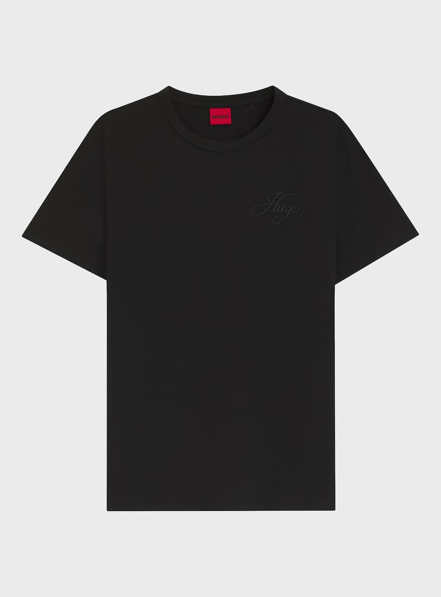 HUGO T-SHIRT DAMACIA_7 LOGO ΜΑΥΡΟ