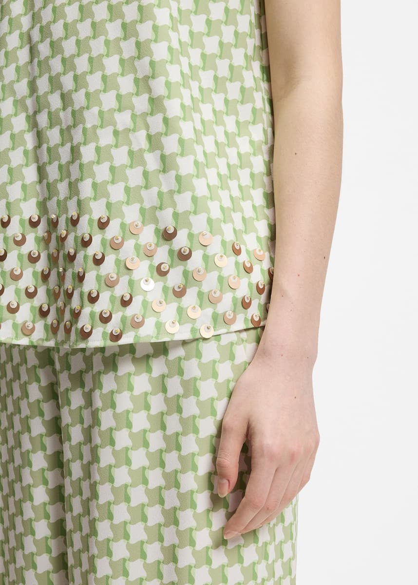 HUGO TOP V-NECK CAMAJE-1 ΕΜΠΡΙΜΕ ΠΡΑΣΙΝΟ-ΕΚΡΟΥ