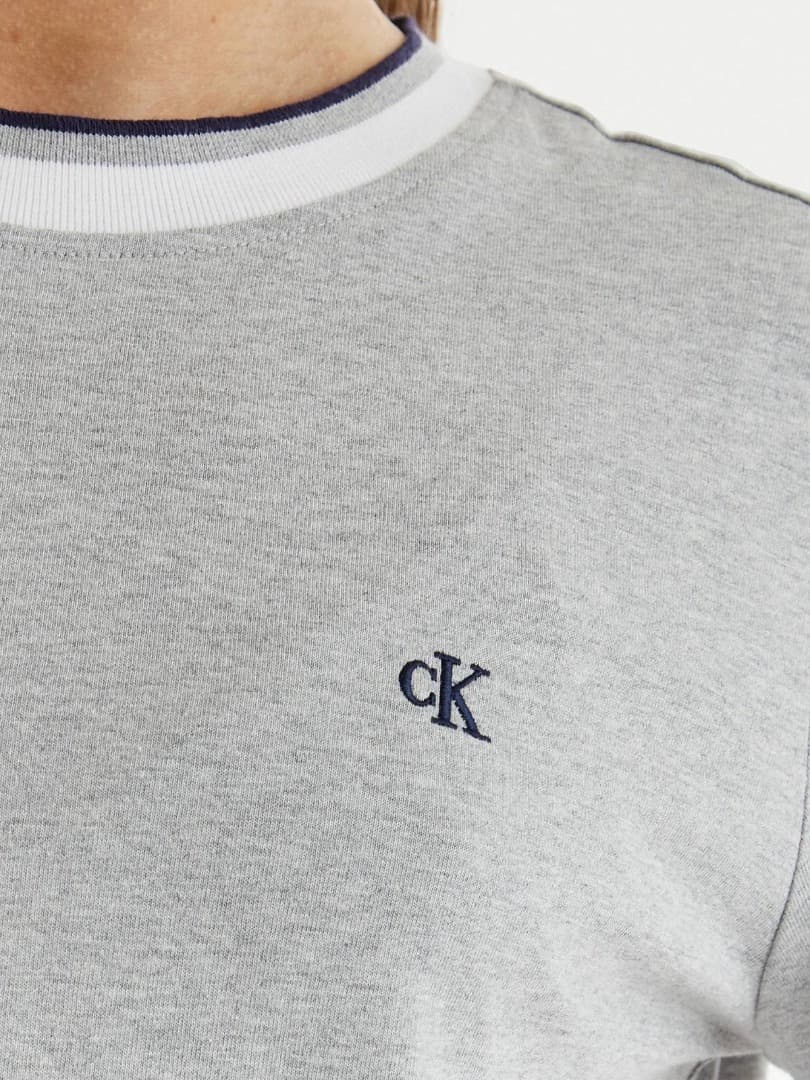 CALVIN KLEIN SS CTN MONOGRAM STRIPE TRIM MINI LV047F248G-P79 LightGray