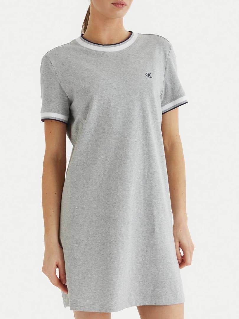 CALVIN KLEIN SS CTN MONOGRAM STRIPE TRIM MINI LV047F248G-P79 LightGray