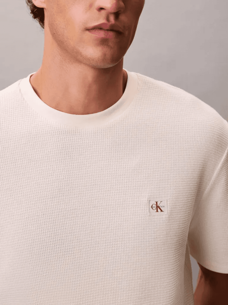 T-SHIRT CALVIN KLEIN WAFFLE CALICO BEIGE CALVIN KLEIN