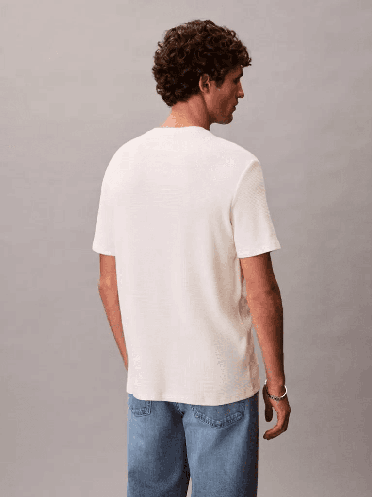 T-SHIRT CALVIN KLEIN WAFFLE CALICO BEIGE CALVIN KLEIN