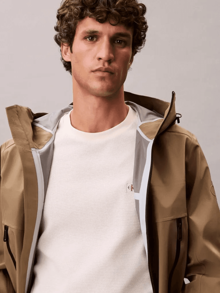 T-SHIRT CALVIN KLEIN WAFFLE CALICO BEIGE CALVIN KLEIN