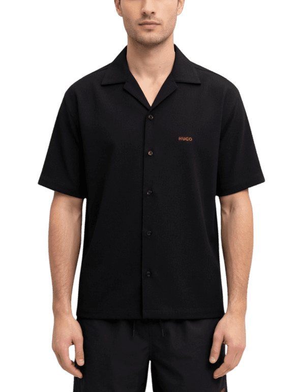 Ανδρικό Κοντομάνικο Espino Πουκάμισο Μαύρο HUGO 50560580-001
