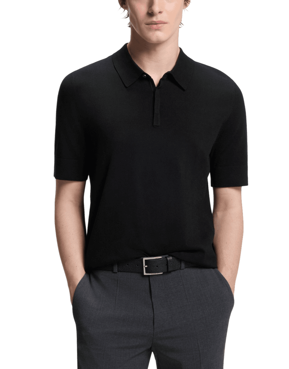 Ανδρικό San Peter Πλεκτό Polo Μαύρο HUGO 50536672-001