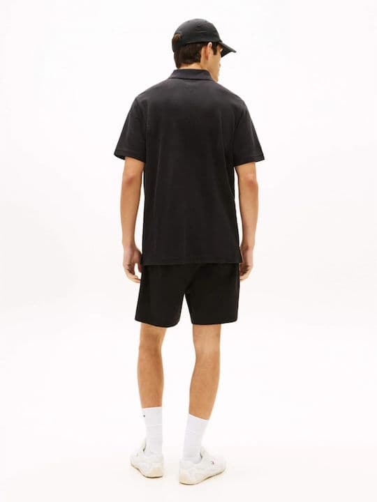 Ανδρικό Waffle Polo Μαύρο Tommy Jeans DM0DM22703-BDS