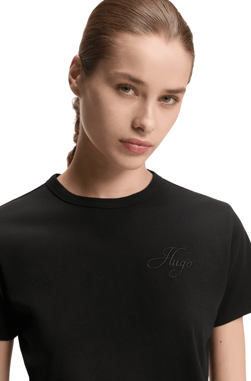 HUGO T-SHIRT DAMACIA_7 LOGO ΜΑΥΡΟ