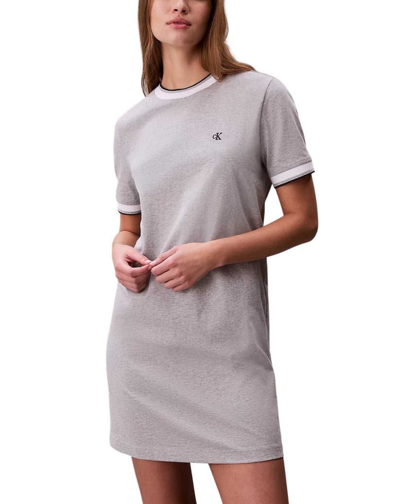 Γυναικείο Κοντομάνικο Φόρεμα Γκρι Calvin Klein LV047F248G-P79