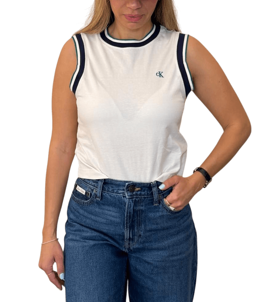 Γυναικείο Αμάνικο Top Λευκό Calvin Klein LV047F225G-YAS