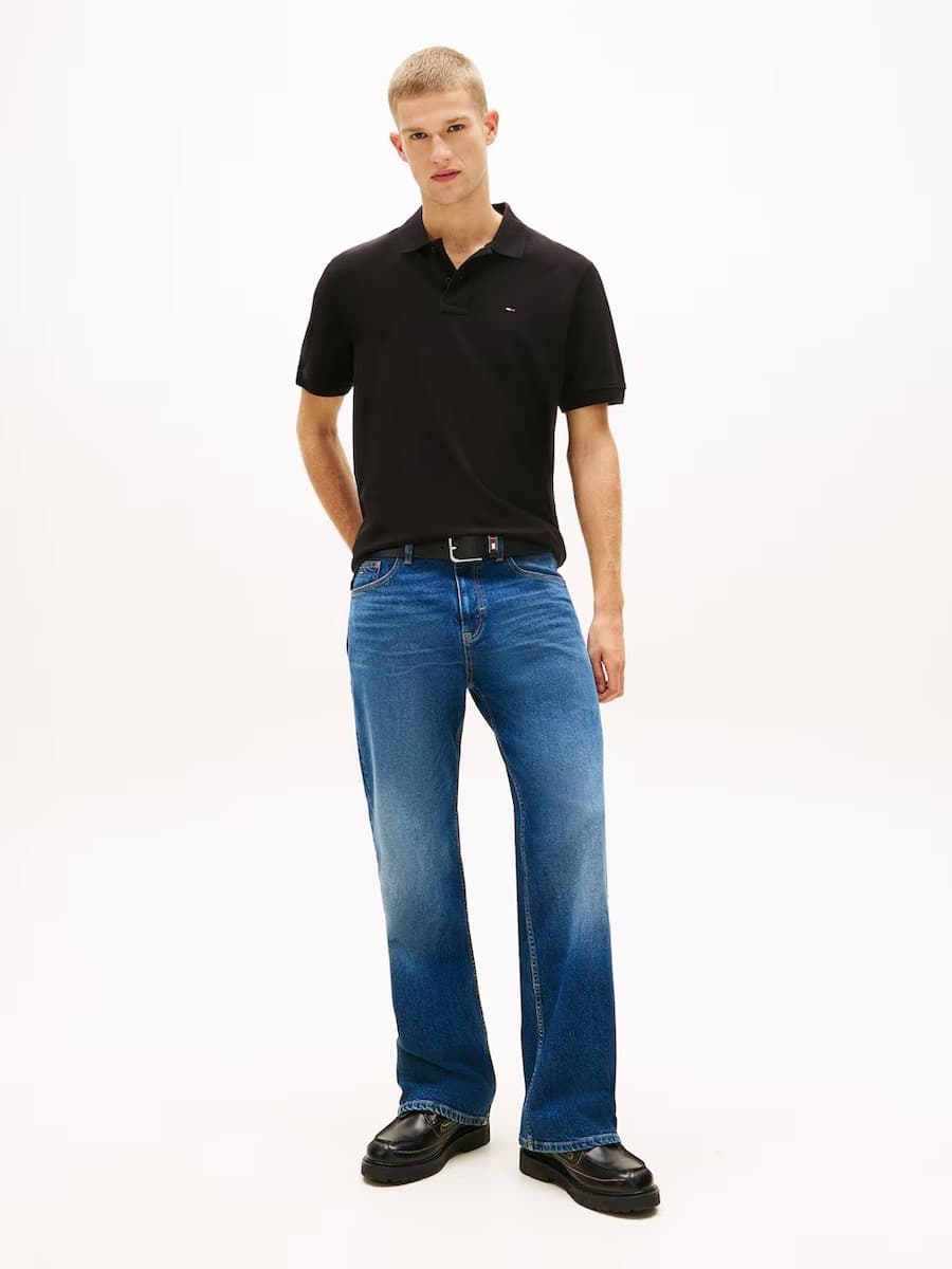 Ανδρικό Polo Μαύρο Tommy Jeans DM0DM22711-BDS