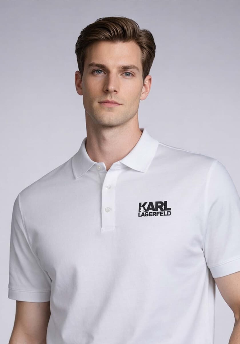 Men's Polo Shirts Karl Lagerfeld White