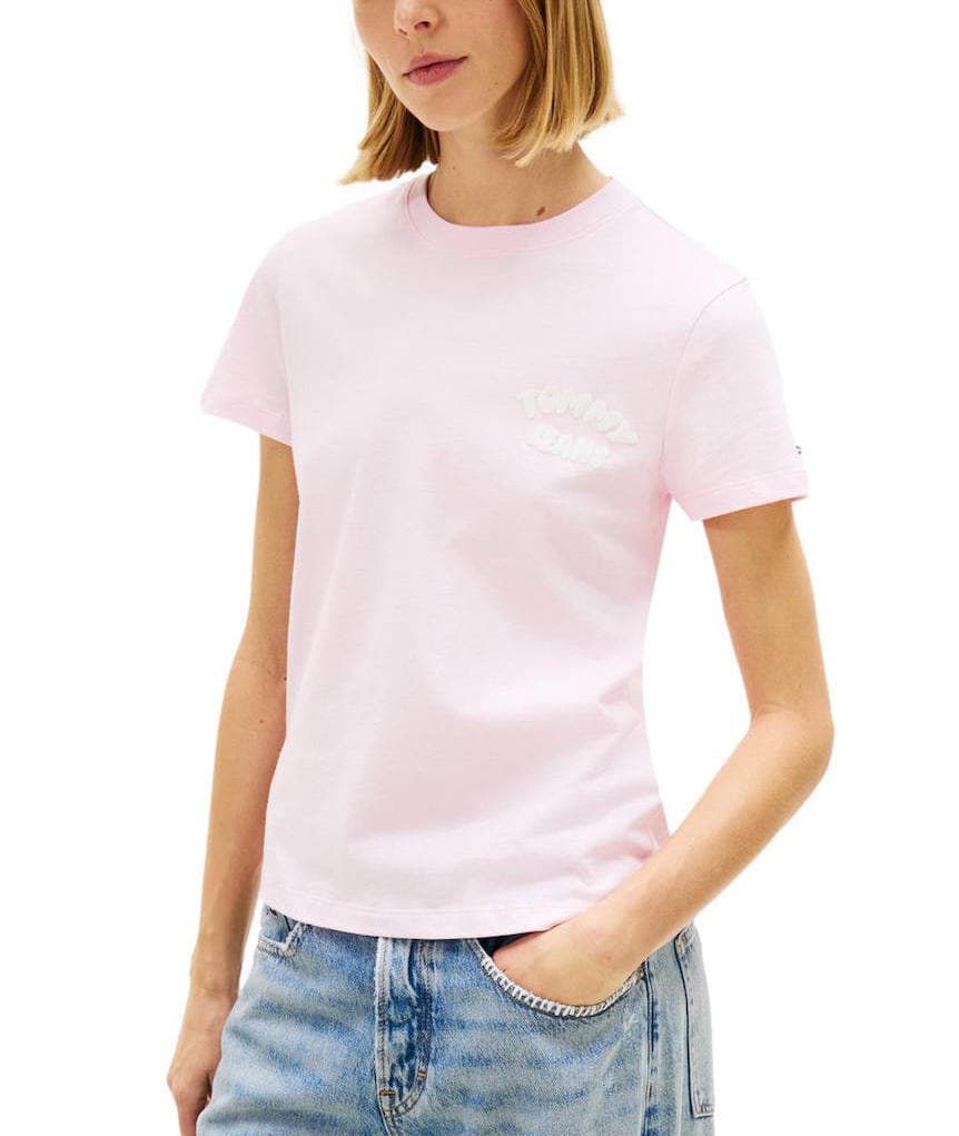 Γυναικείο T-shirt Ροζ Tommy Jeans DW0DW22310-TN9