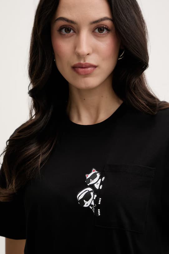 Women's T-Shirts Karl Lagerfeld Black
